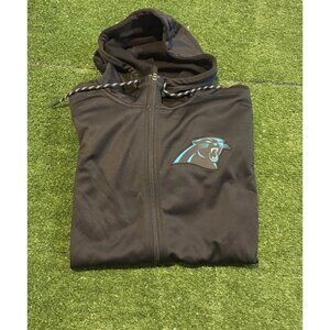 Carolina Panthers hoodie mens large black nike team issue full zip hood NFL V